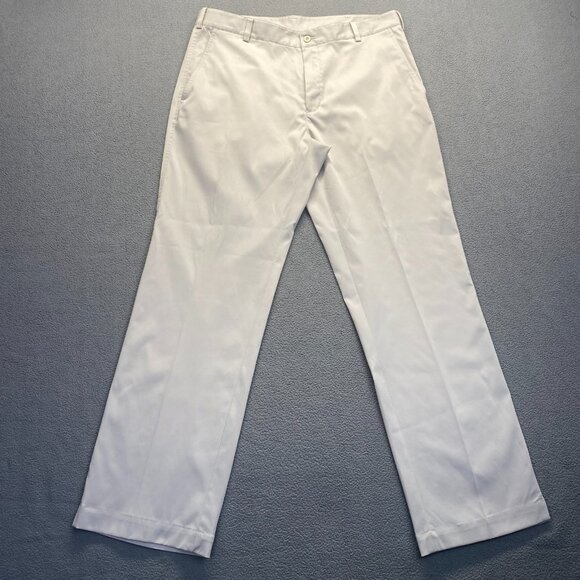 Nike Golf Tech Pants Mens 36x32 Ivory Dri Fit Straight Leg Preppy Classic - Picture 1 of 15